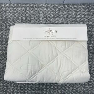Ralph Lauren Suite Diamond Quilted Cream Cotton  Euro Sham‎ NEW One Sham